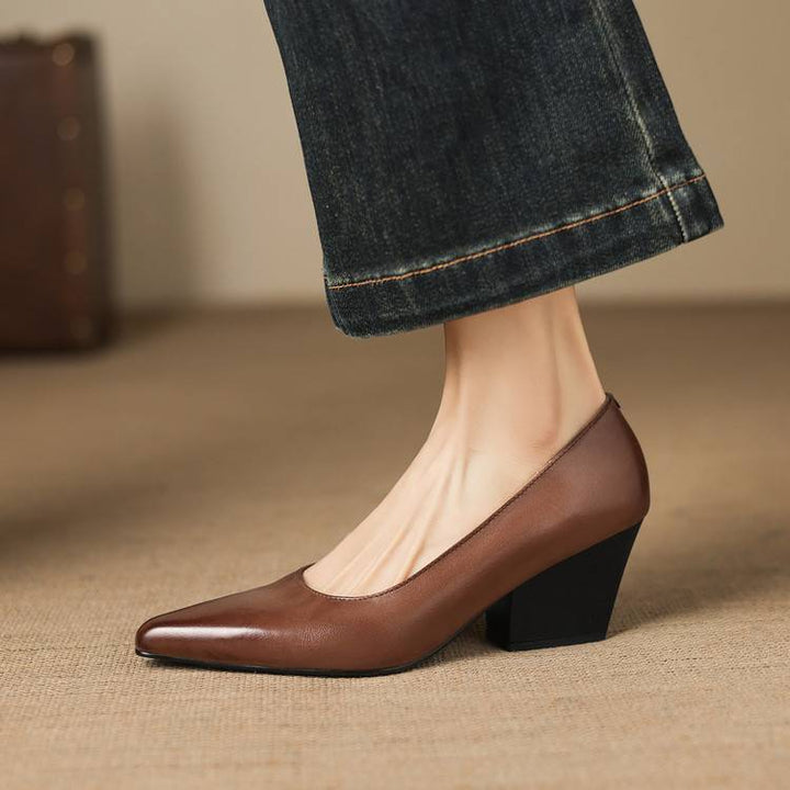 Zyla Genuine Leather Heels