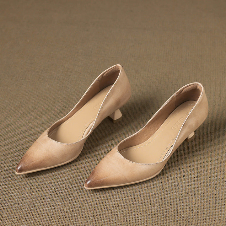 Authentic Leather Heels Elyia