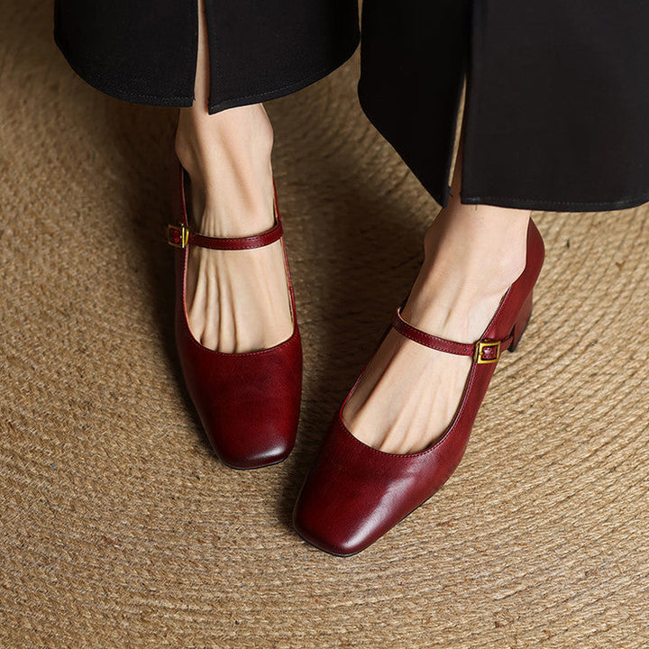 Genuine Leather Heels Lenara