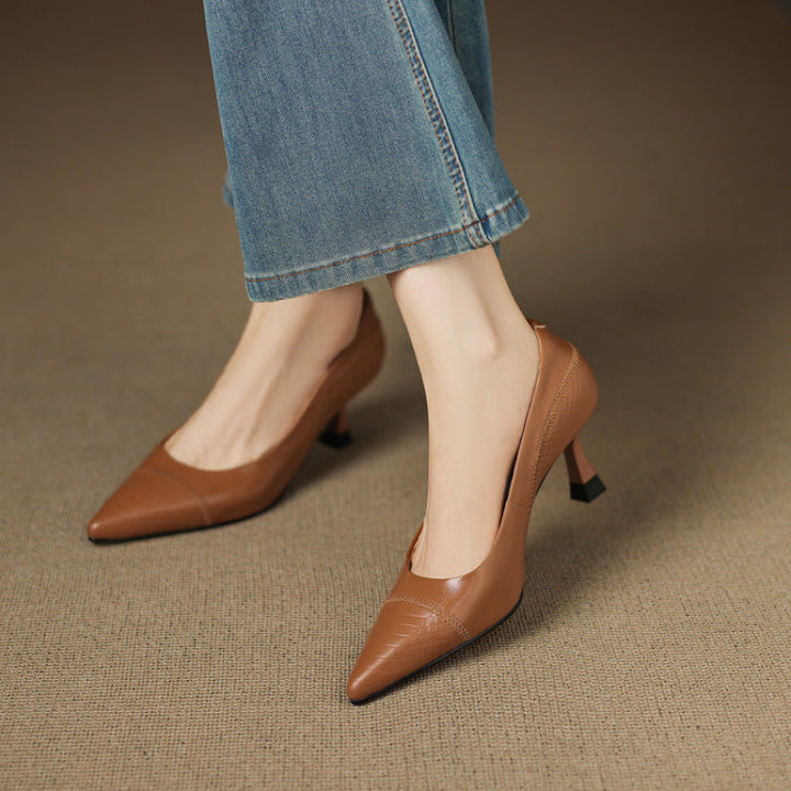 Elyra Authentic Leather Court Shoes