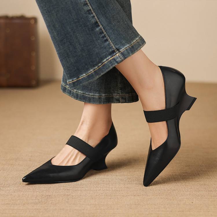 Authentic Leather Heels Tiera