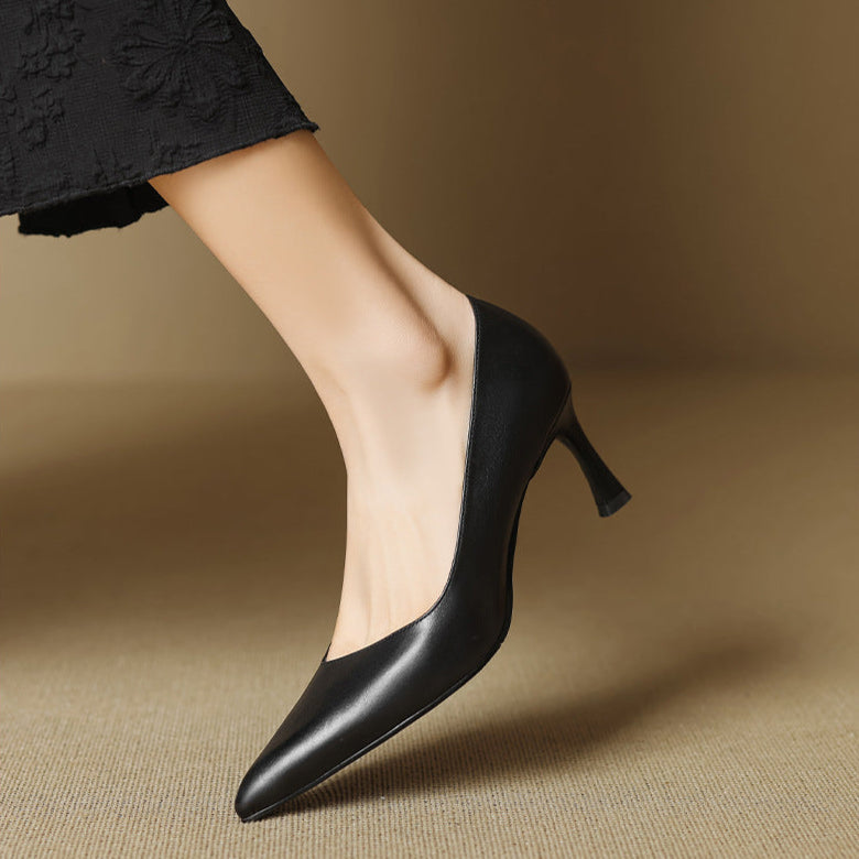 Authentic Leather Heels Noira
