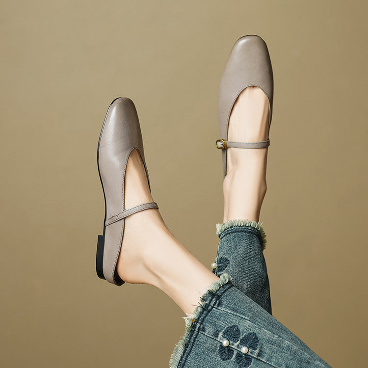 Lora Genuine Leather Mules