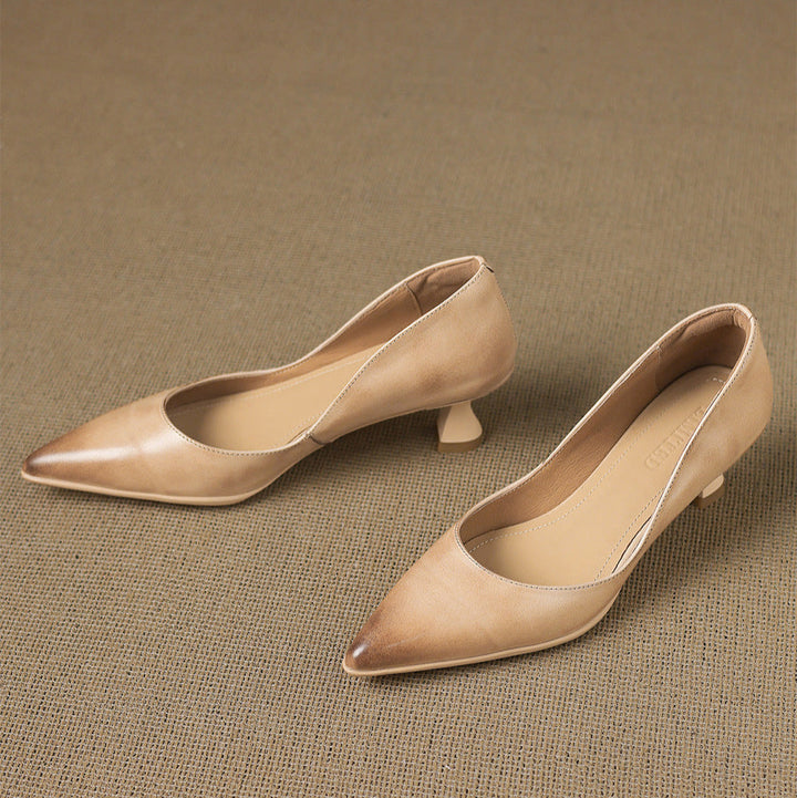 Authentic Leather Heels Elyia
