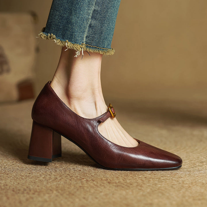 Authentic Leather Heels Olea