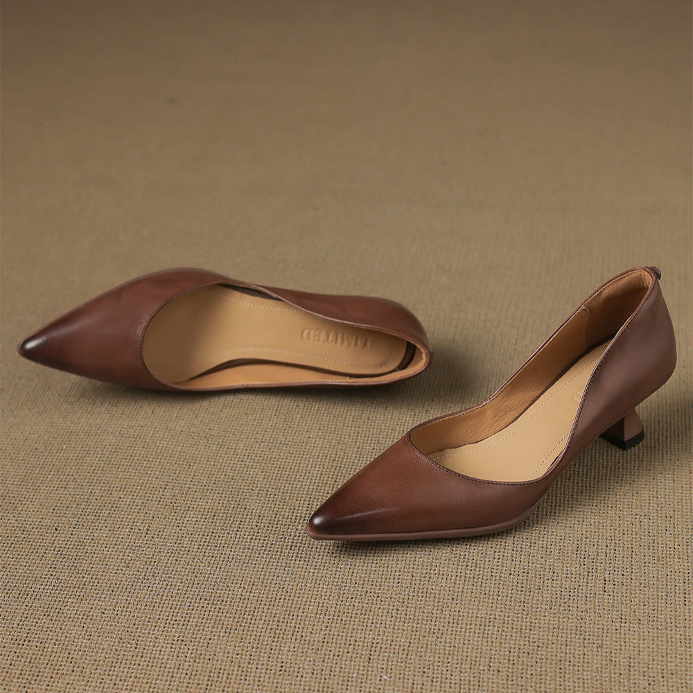 Authentic Leather Heels Elyia