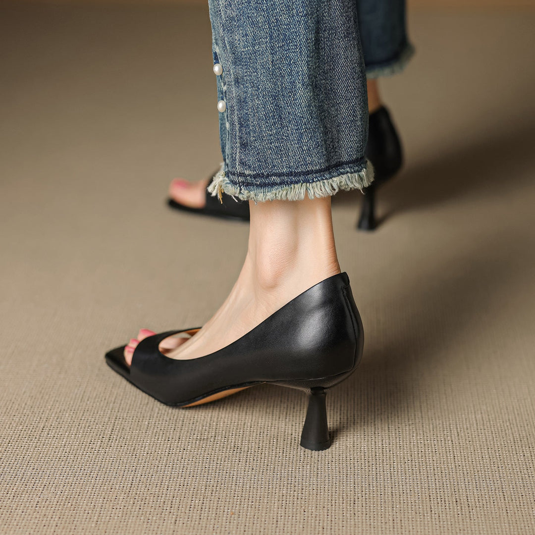 Authentic Leather Open Heels
