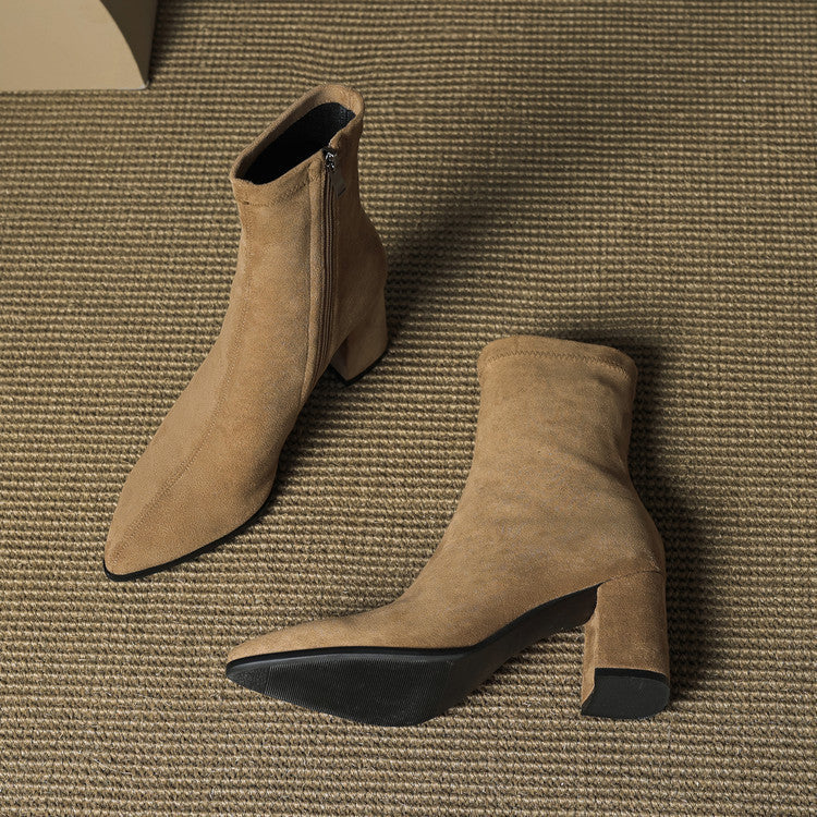 Authentic Suede Leather Ankle Boots