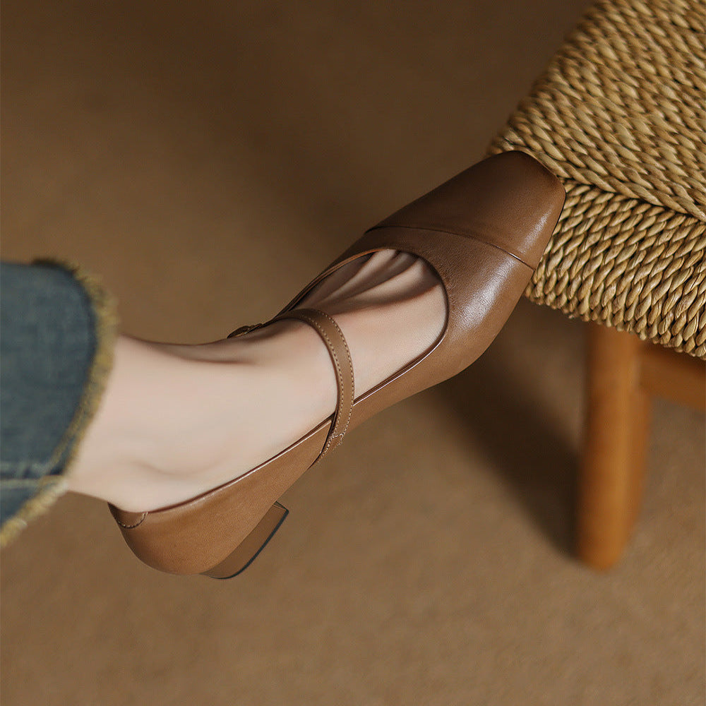 Clarette Authentic Leather Heels