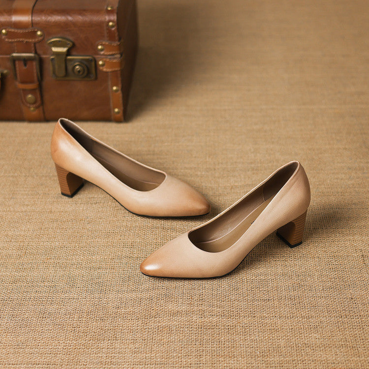 Authentic Leather Heels Velia
