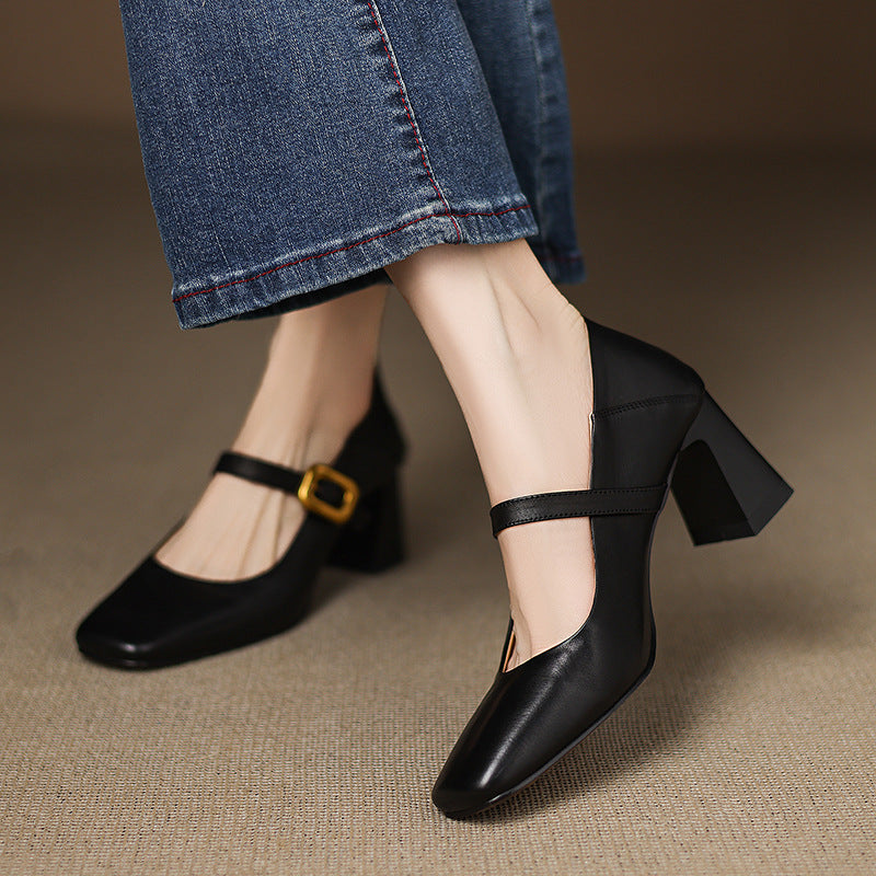 Genuine Leather Kelly Heels