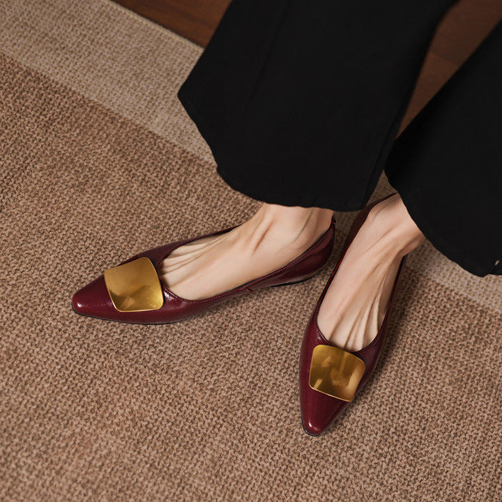 Relia Genuine Leather Flats