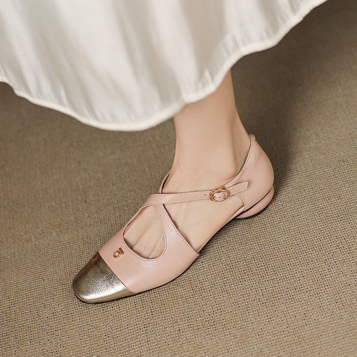 Elene Genuine Leather Mary-Jane Flats