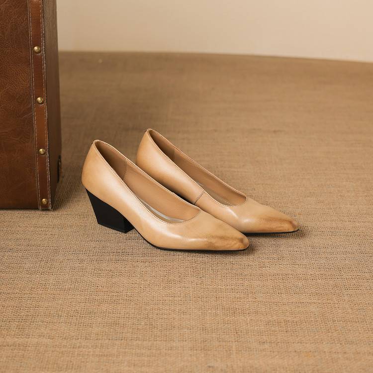 Zyla Authentic Leather Heels
