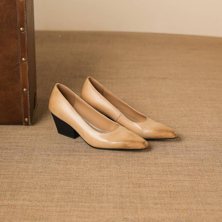 Zyla Authentic Leather Heels