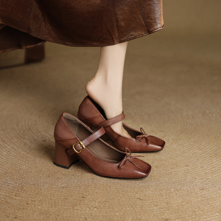 Emara Genuine Leather Heels