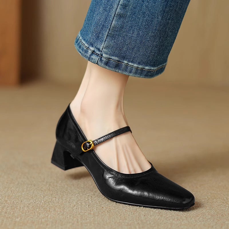 Authentic Leather Heels Remina