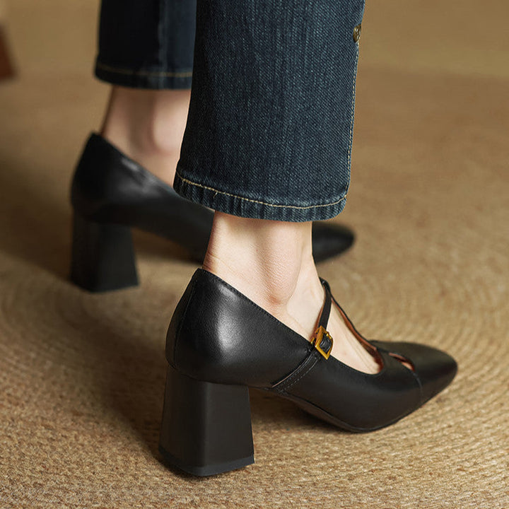 Elora Authentic Leather Heels