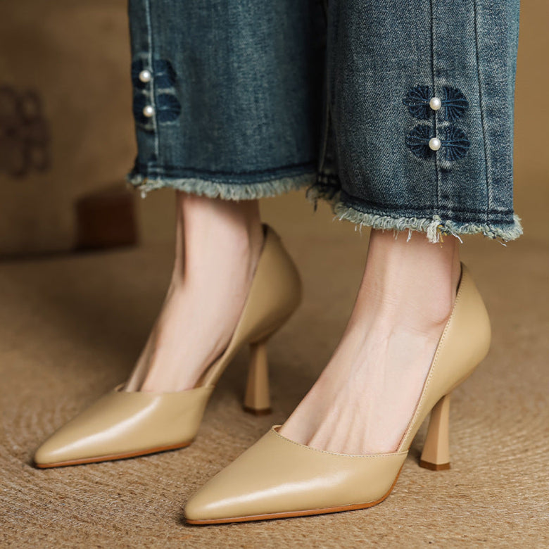Authentic Leather Heels Liana