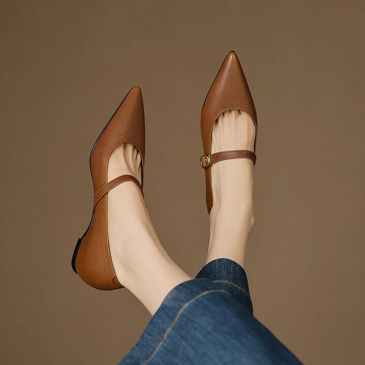 Delia Leather Heels