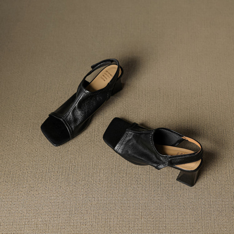 Velra Genuine Leather Slingback Heels