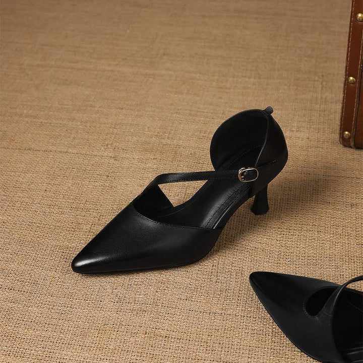 Evanie Genuine Leather D'Orsay Heels