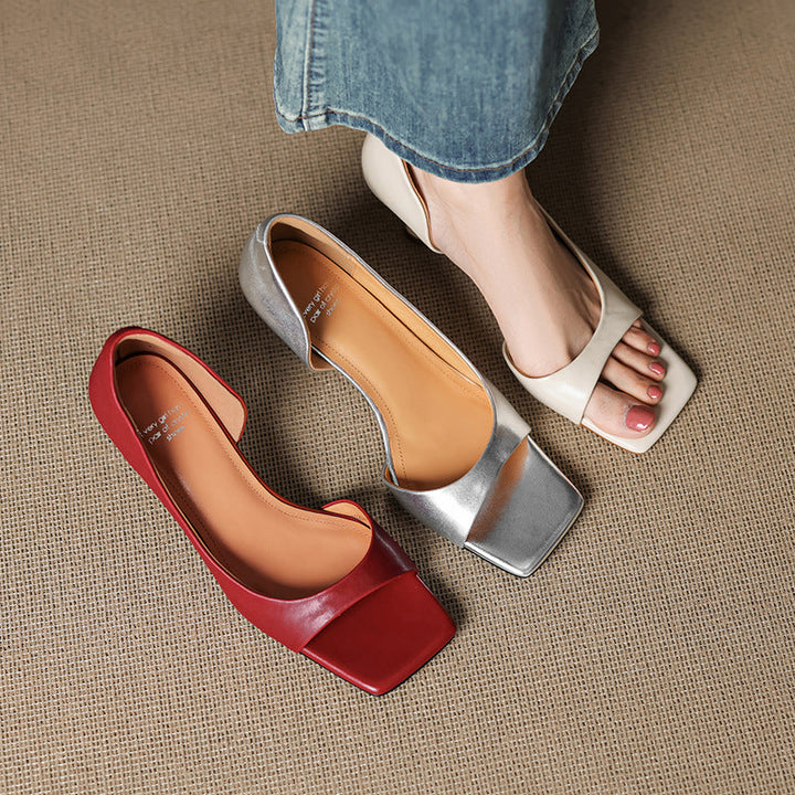 Authentic Leather Open Heels