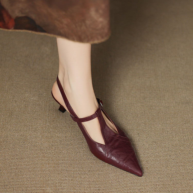 Black Heels Made of Genuine Leather