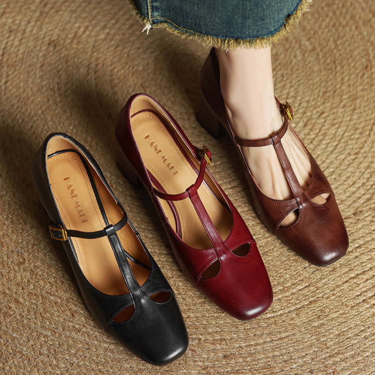 Elora Authentic Leather Heels