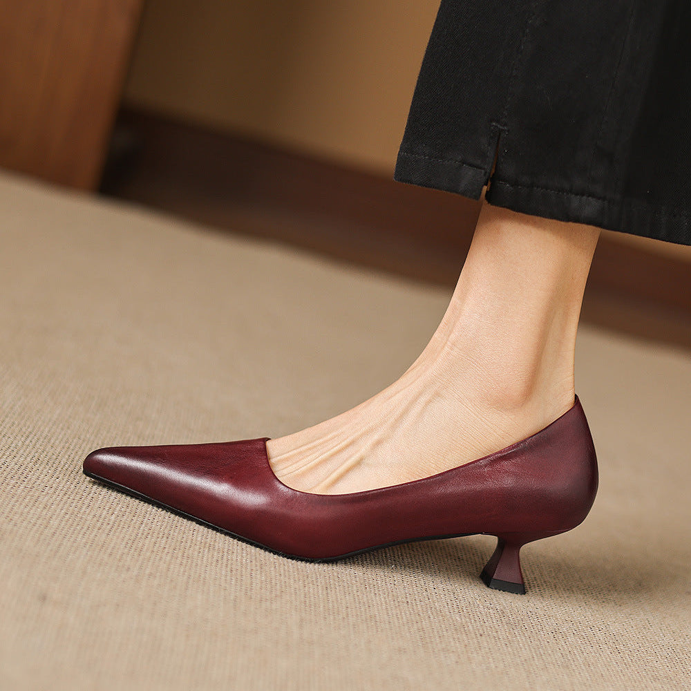 Authentic Leather Heels Revia