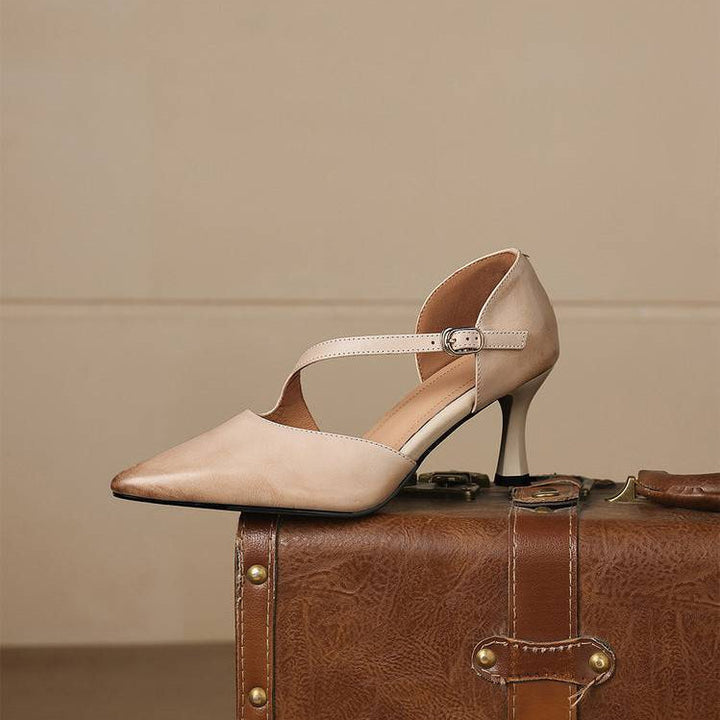 Evanie Genuine Leather D'Orsay Heels