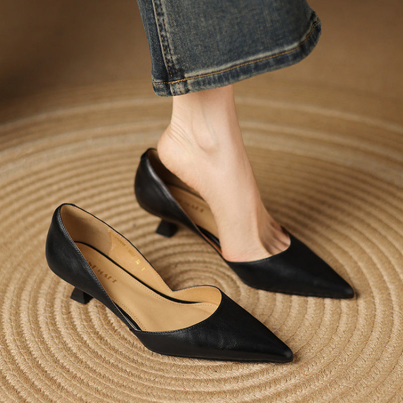 Authentic Leather Kitten Heels Carlen