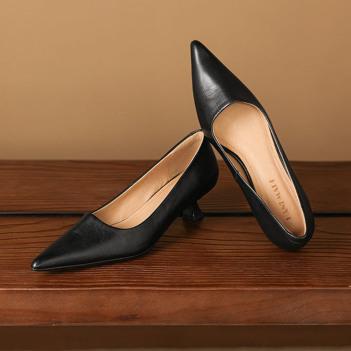 Authentic Leather Heels Revia