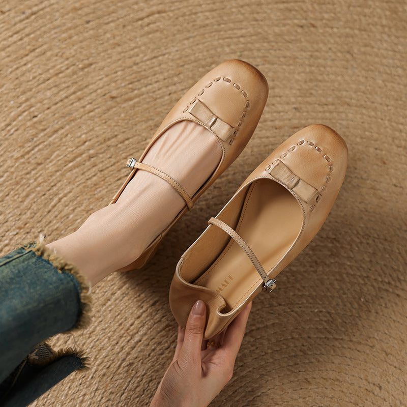 Leva Genuine Leather Flats