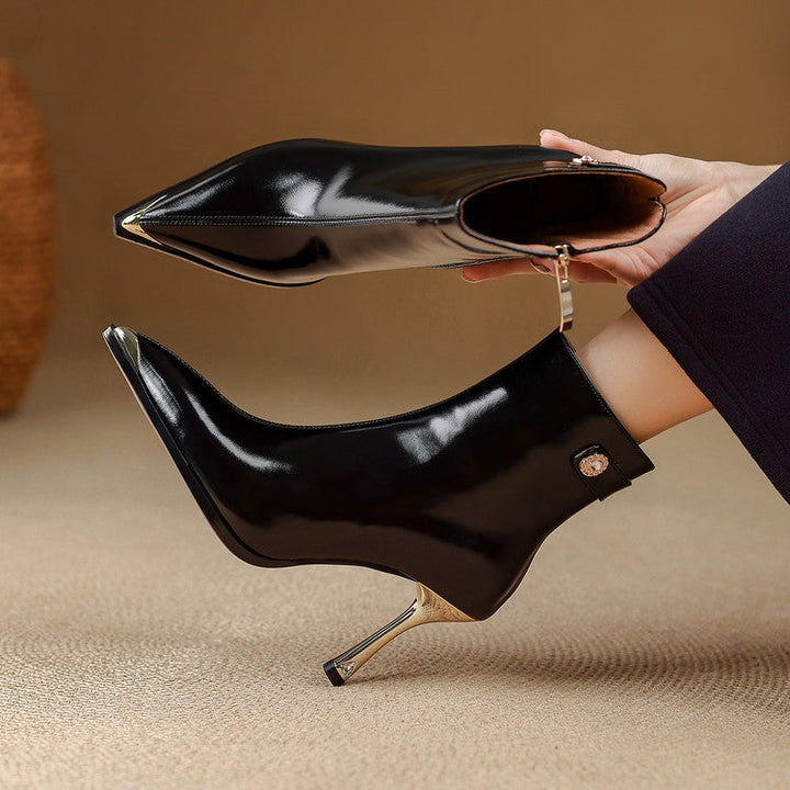 Estelle Genuine Leather Heeled Boots