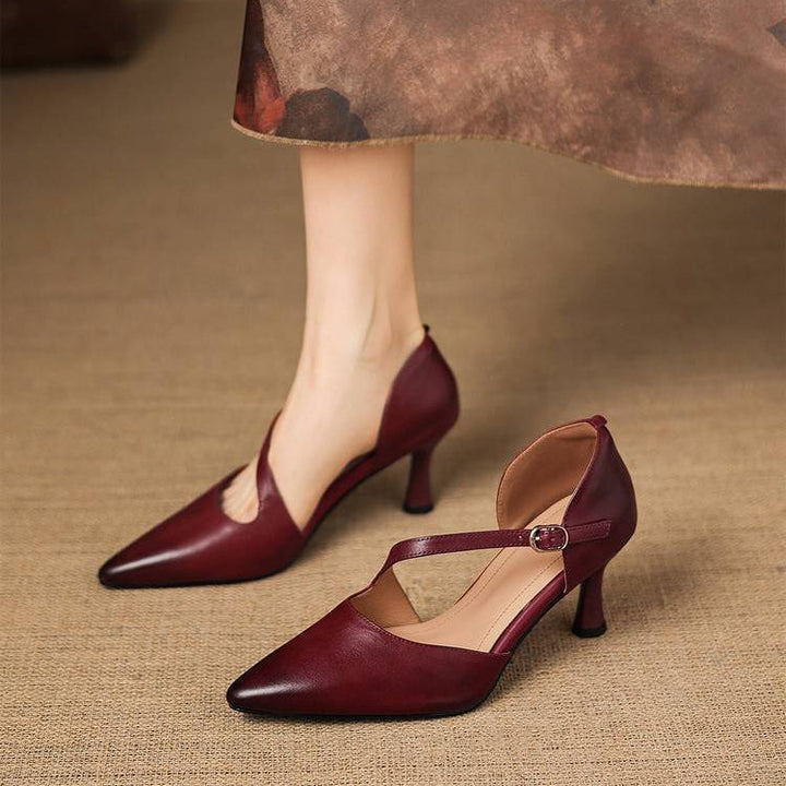 Evanie Genuine Leather D'Orsay Heels