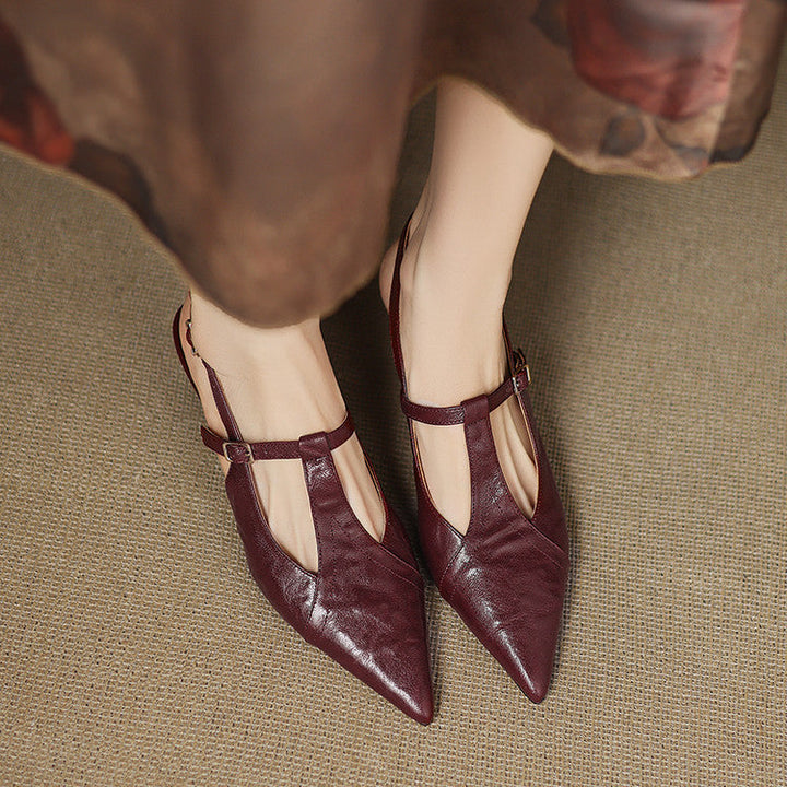 Black Heels Made of Genuine Leather