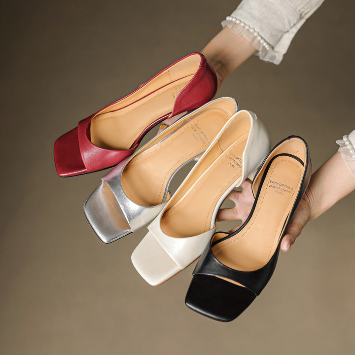 Authentic Leather Open Heels