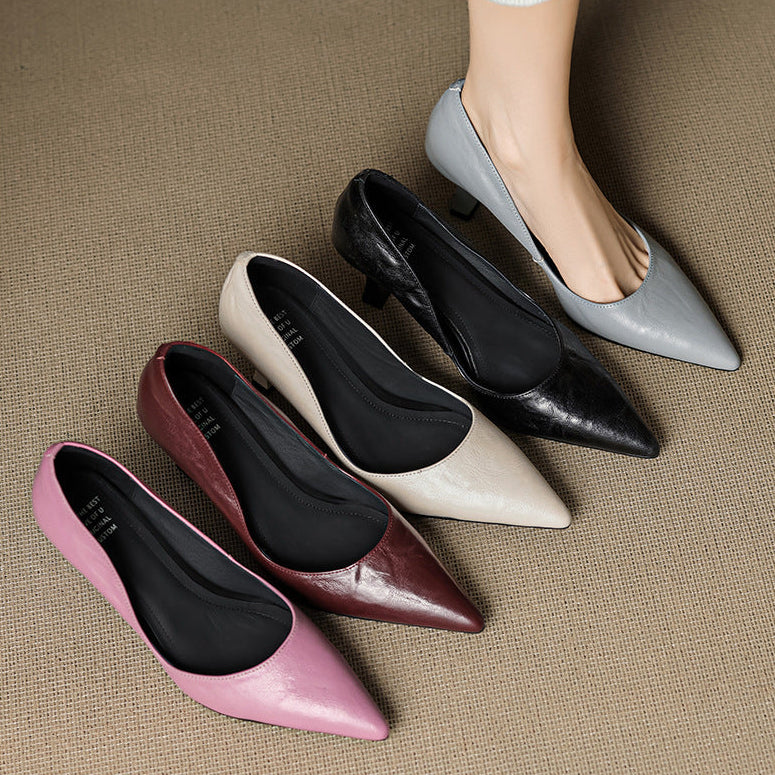 Authentic Leather Heels Viora