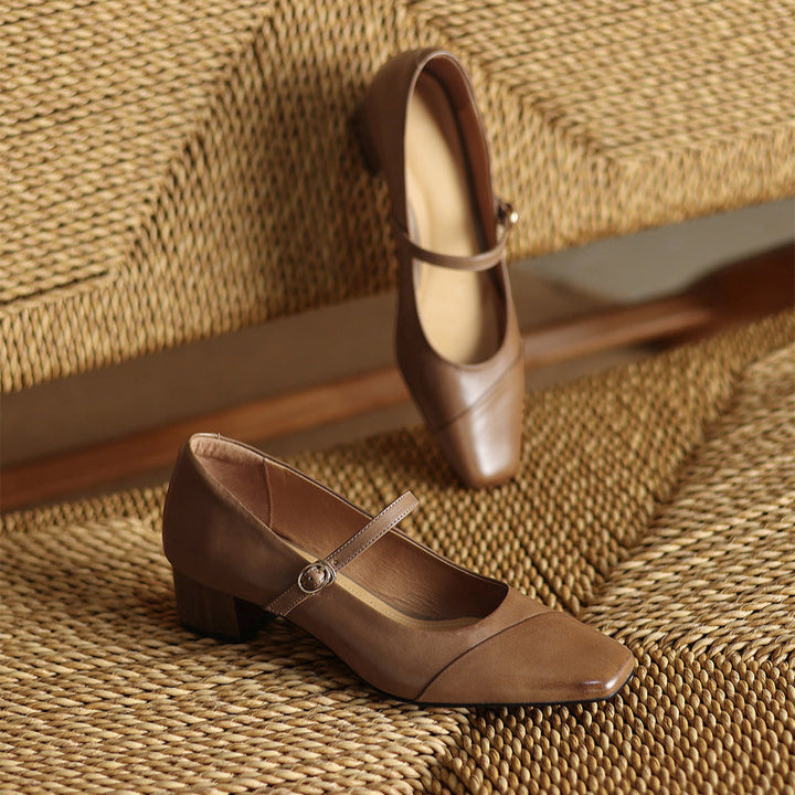 Clarette Authentic Leather Heels