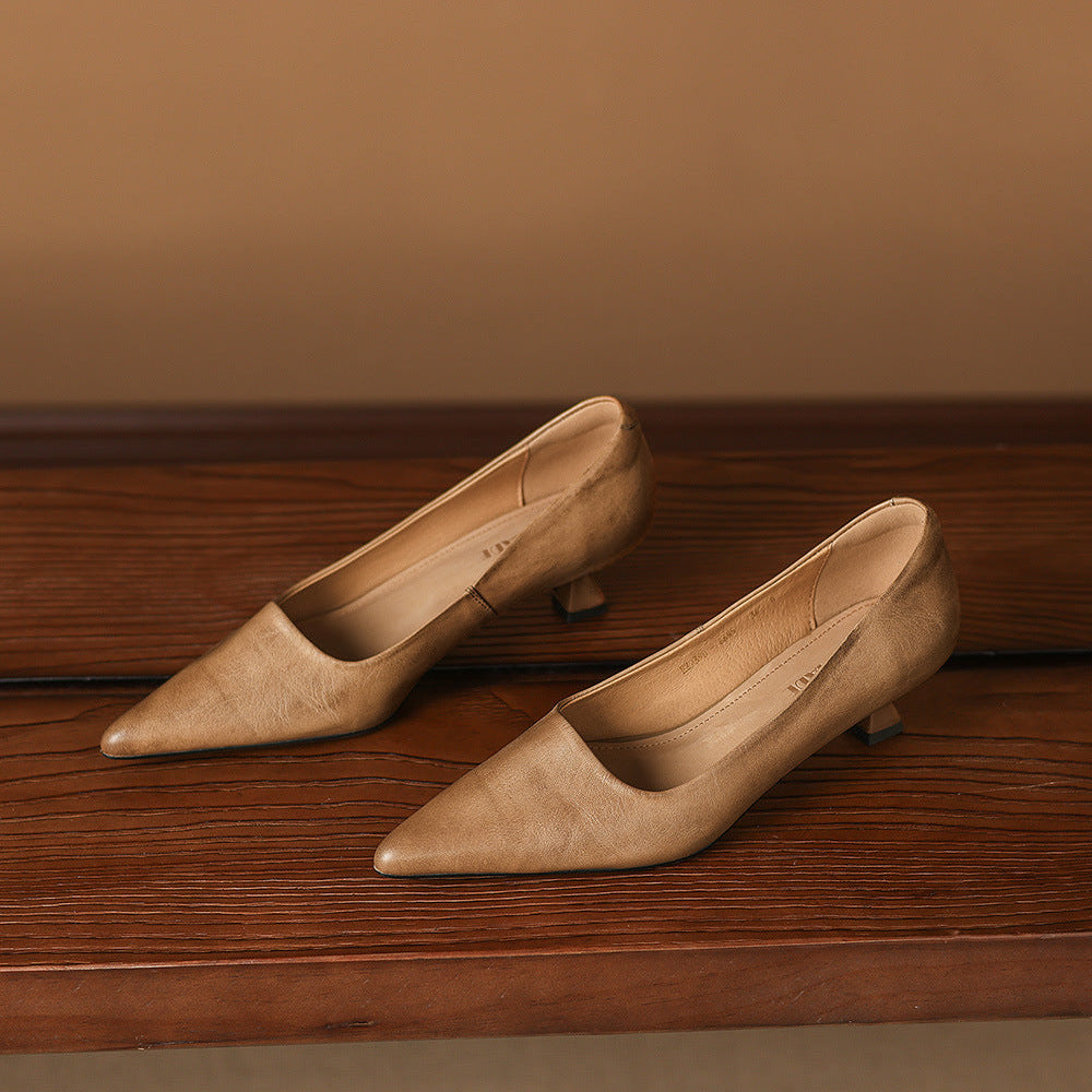 Authentic Leather Heels Revia