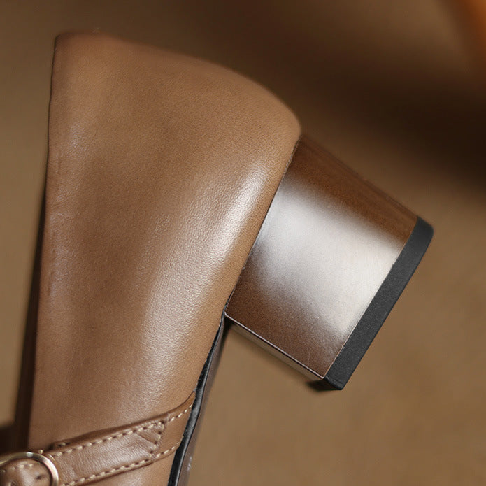 Clarette Authentic Leather Heels