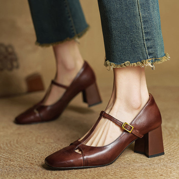 Elora Authentic Leather Heels