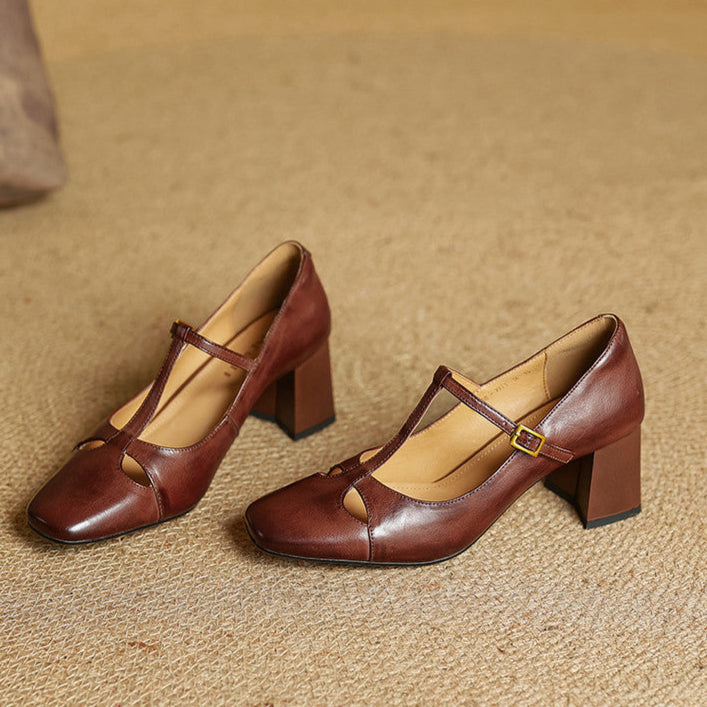Elora Authentic Leather Heels