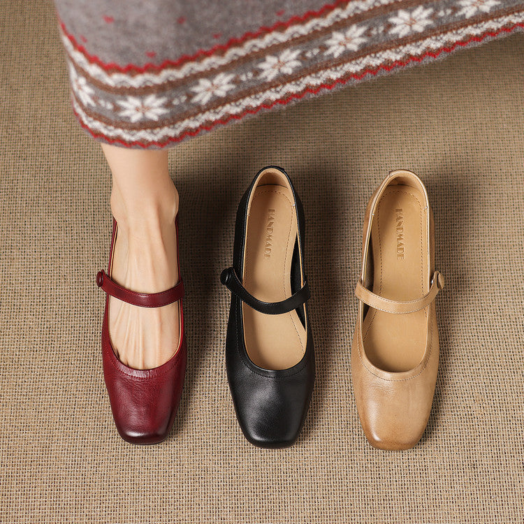 Emel Genuine Leather Flats