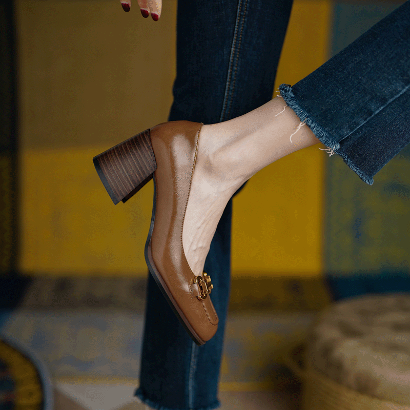 Authentic Leather Heels Velyn
