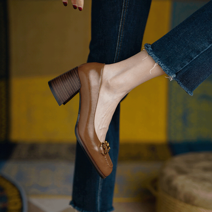 Authentic Leather Heels Velyn