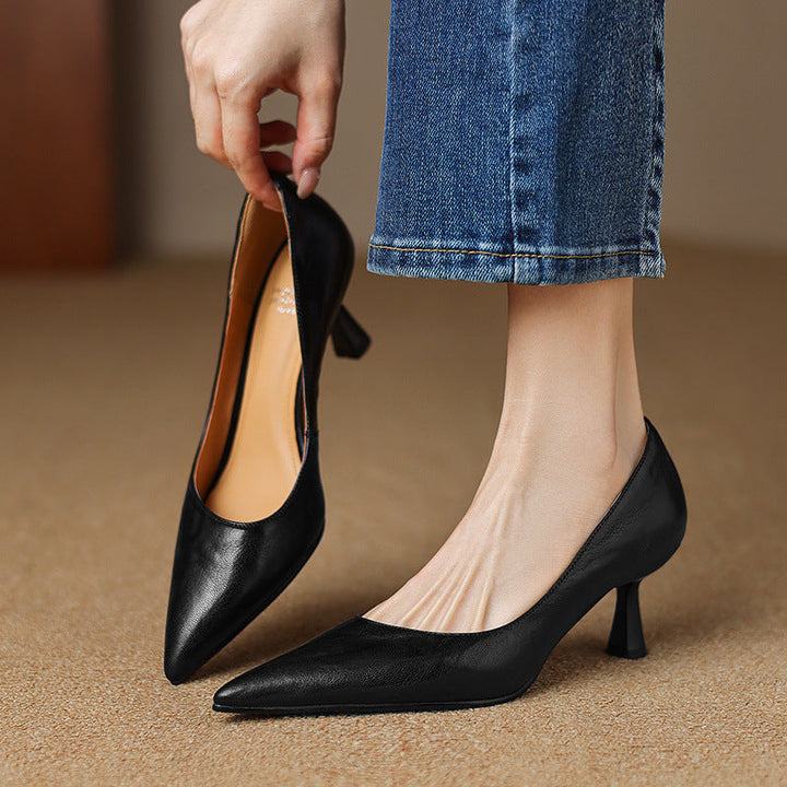 Elora Authentic Leather Heels
