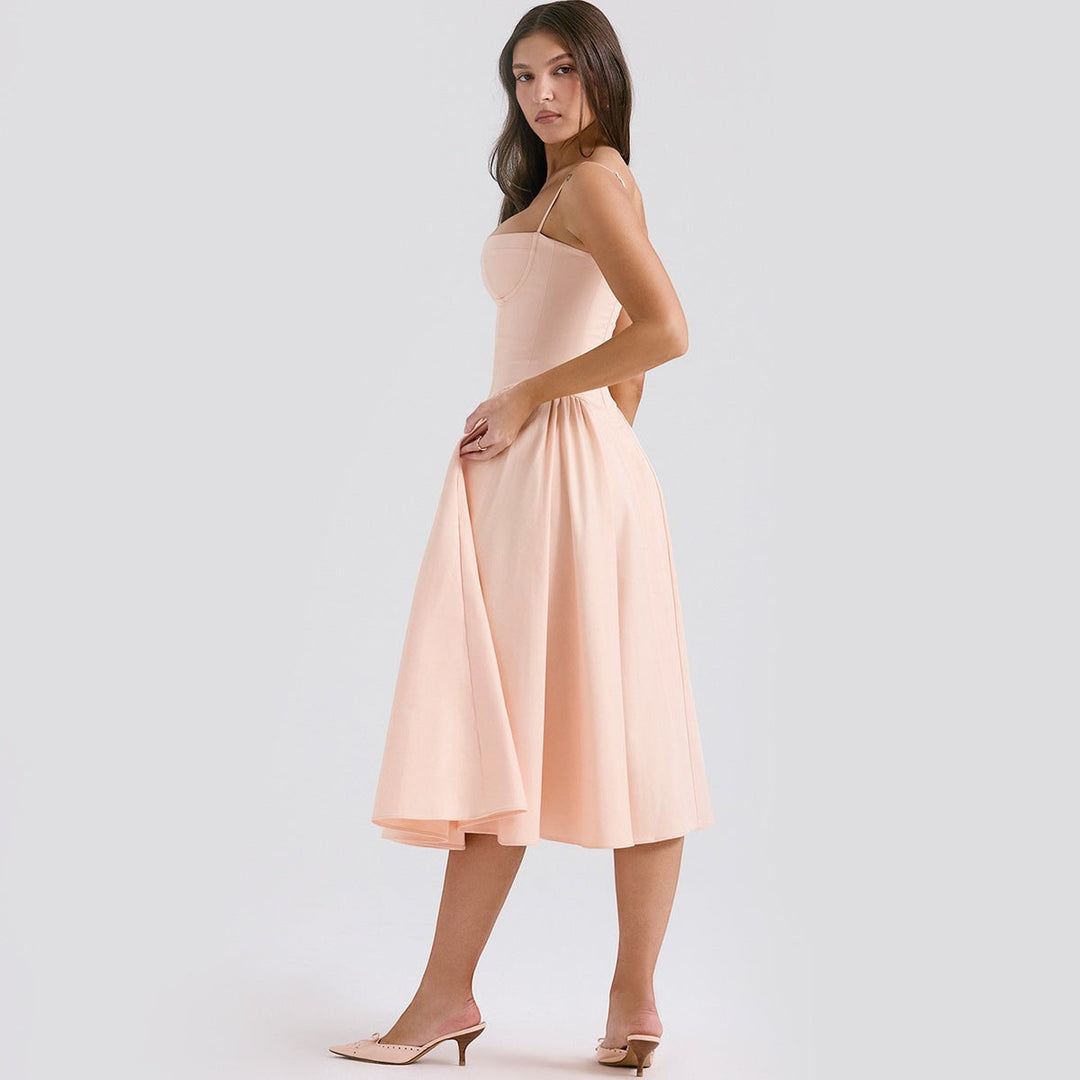 Structured Midi Dress with Built-in Bra