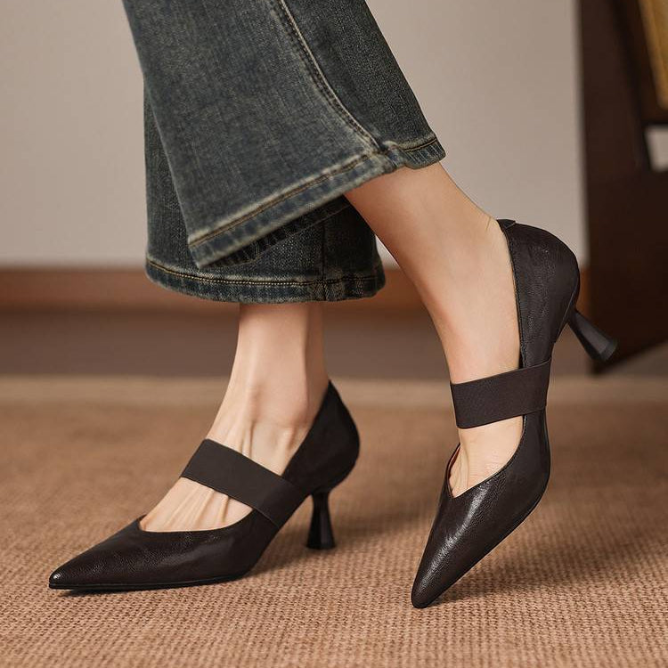 Cyra Genuine Leather Heels